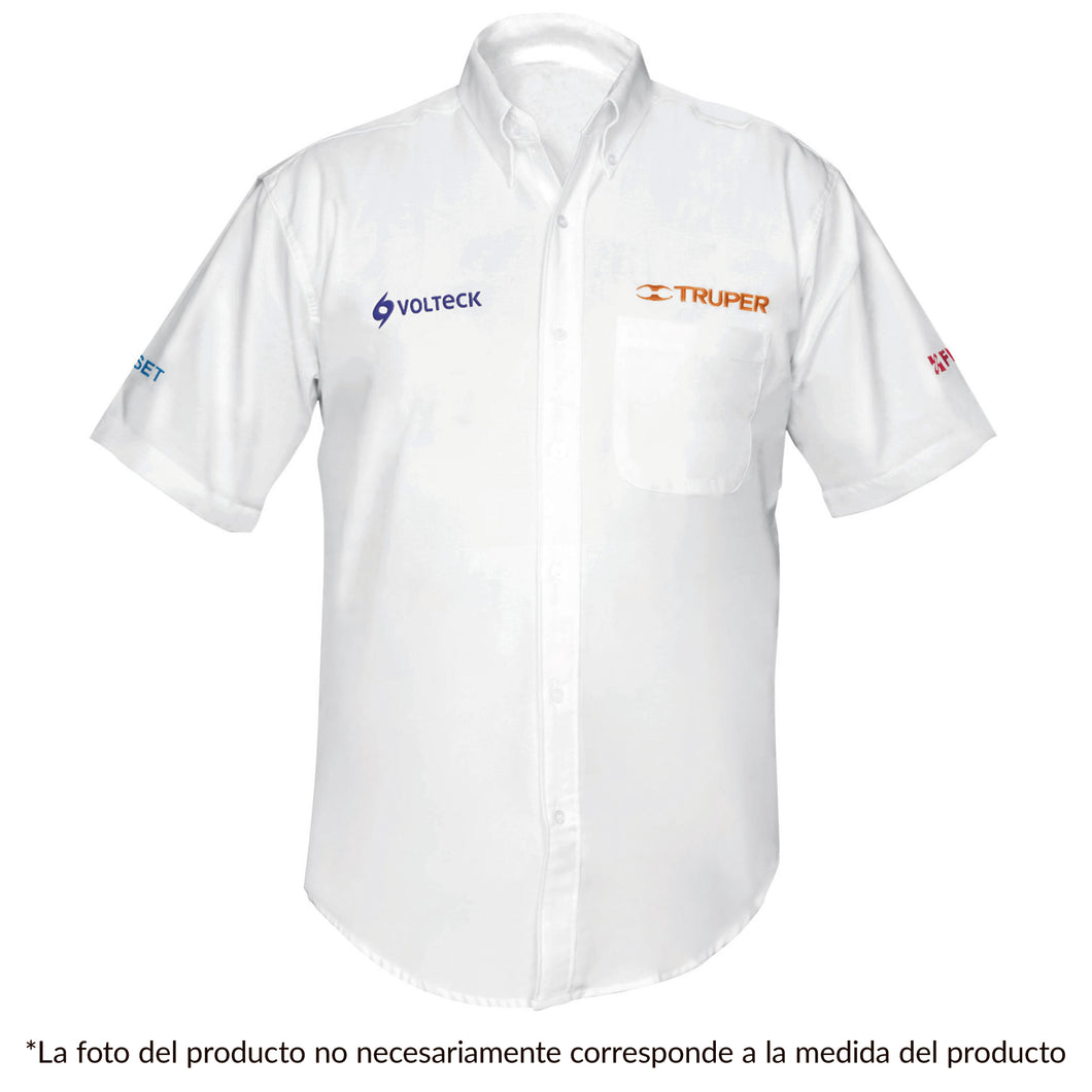 Camisa blanca para caballero, manga corta, talla XG
