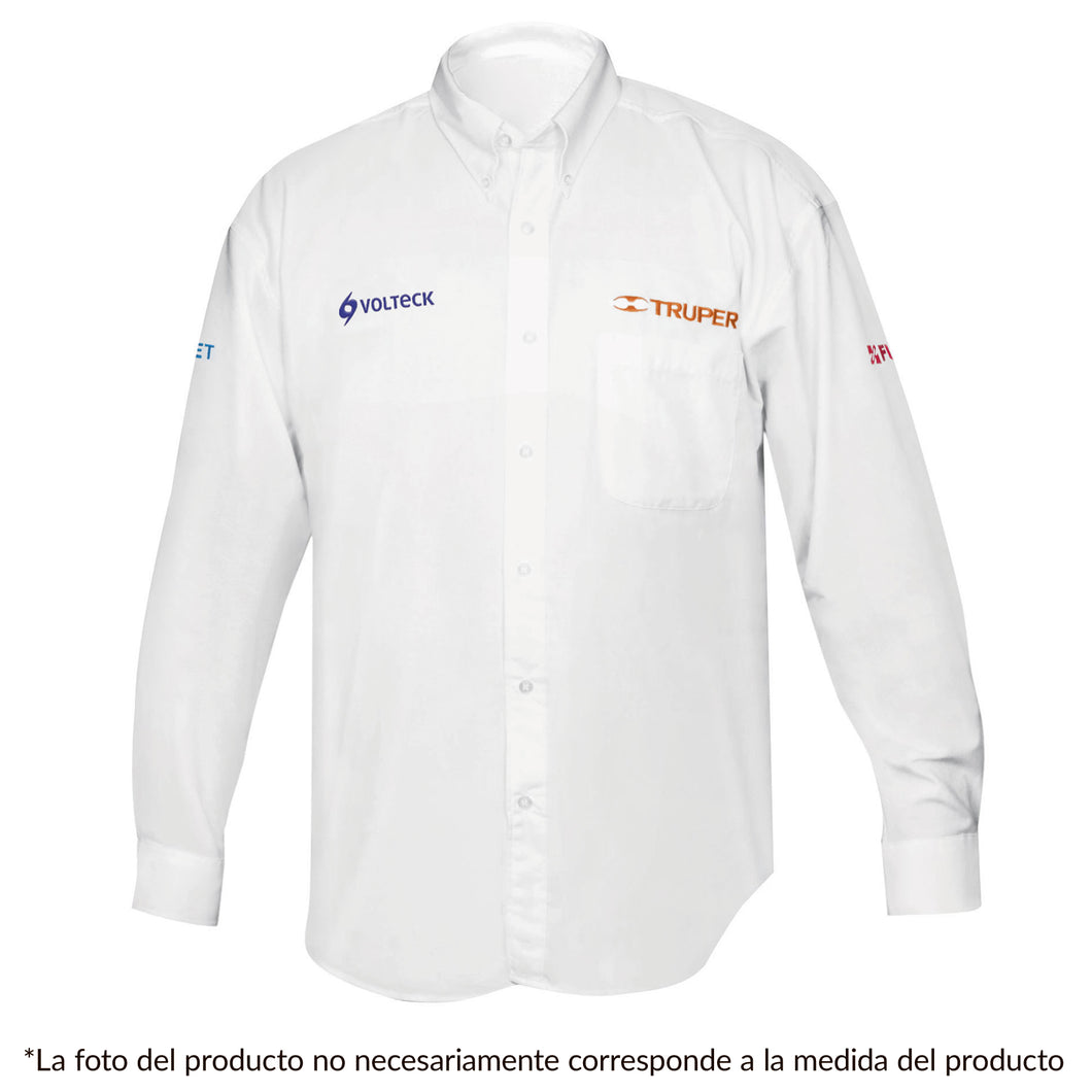 Camisa blanca para caballero, manga larga, talla XX-G