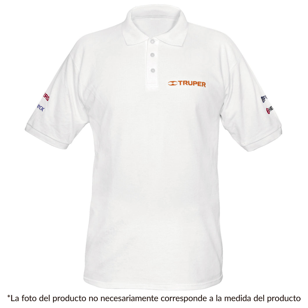 Playera tipo polo, blanca, para caballero, talla XX-Grande