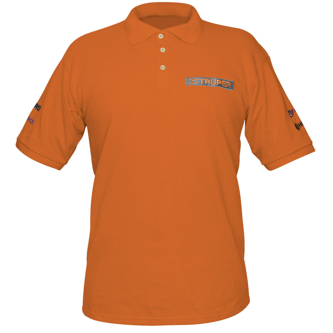 Playera tipo polo, naranja, para caballero, talla chica