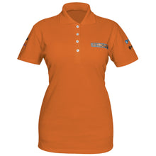 Cargar imagen en el visor de la galería, Playera tipo polo, naranja, para dama, talla mediana
