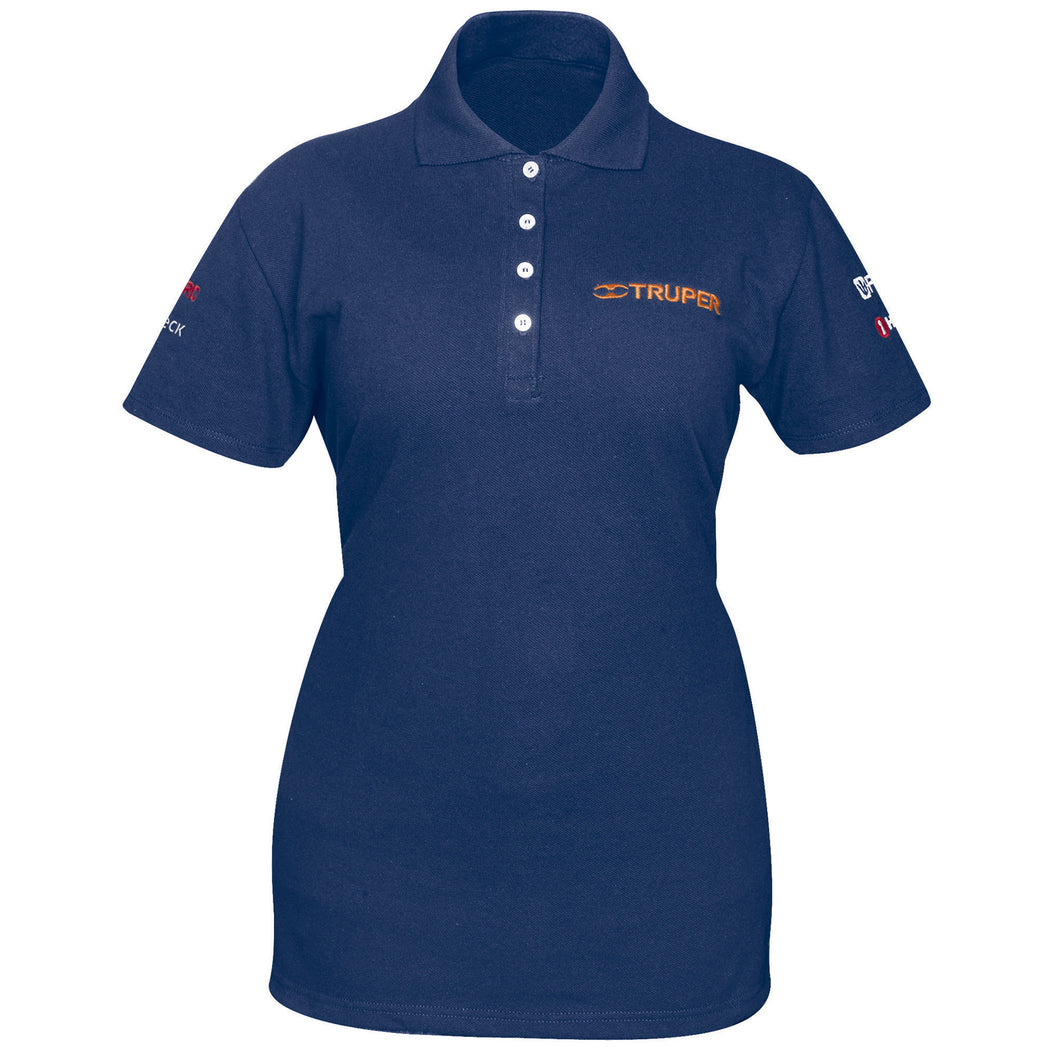 Playera tipo polo, azul, para dama, talla mediana