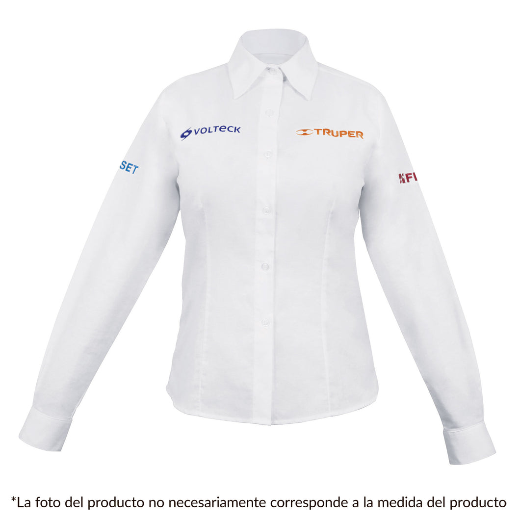 Camisa blanca para dama, manga larga, talla XX - Grande
