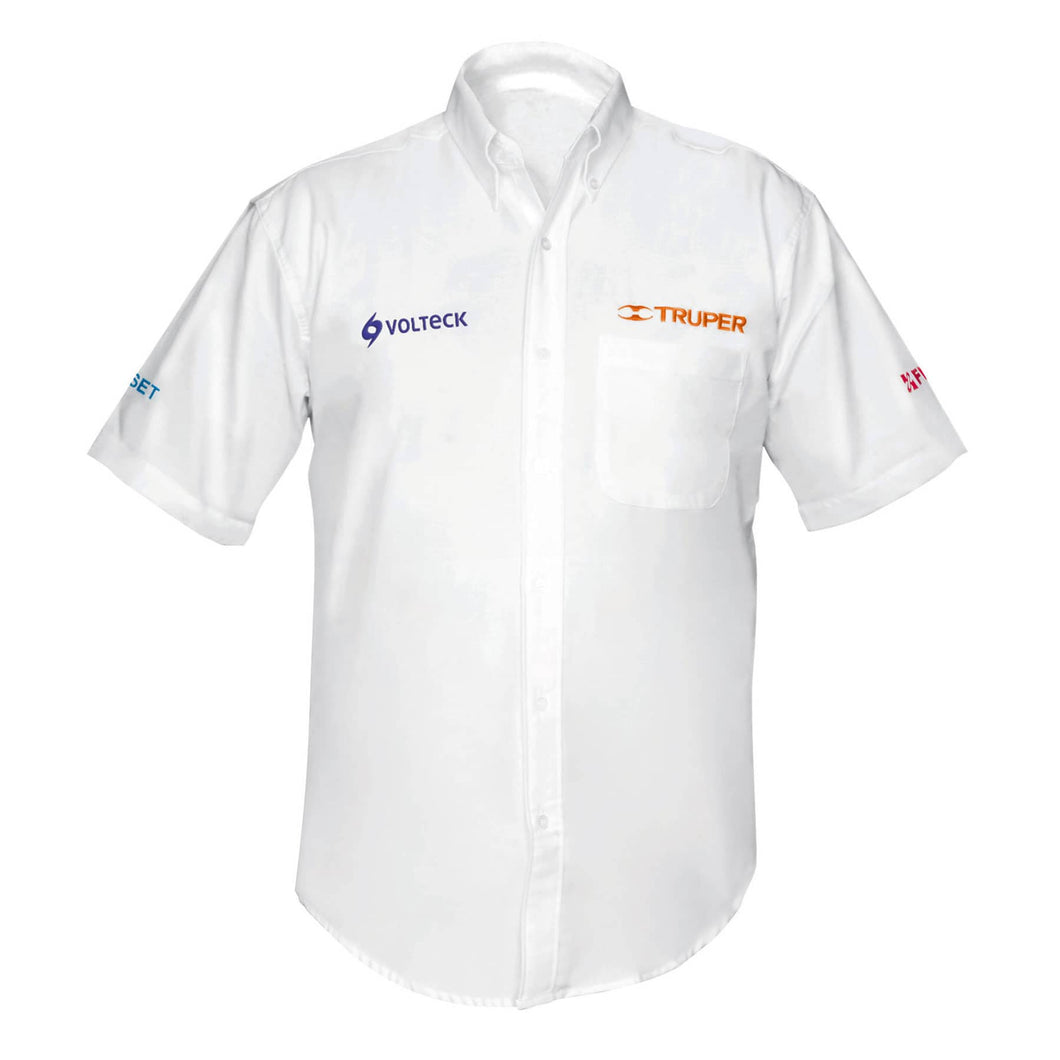 Camisa p/caballero, corta, blanca, XXXG