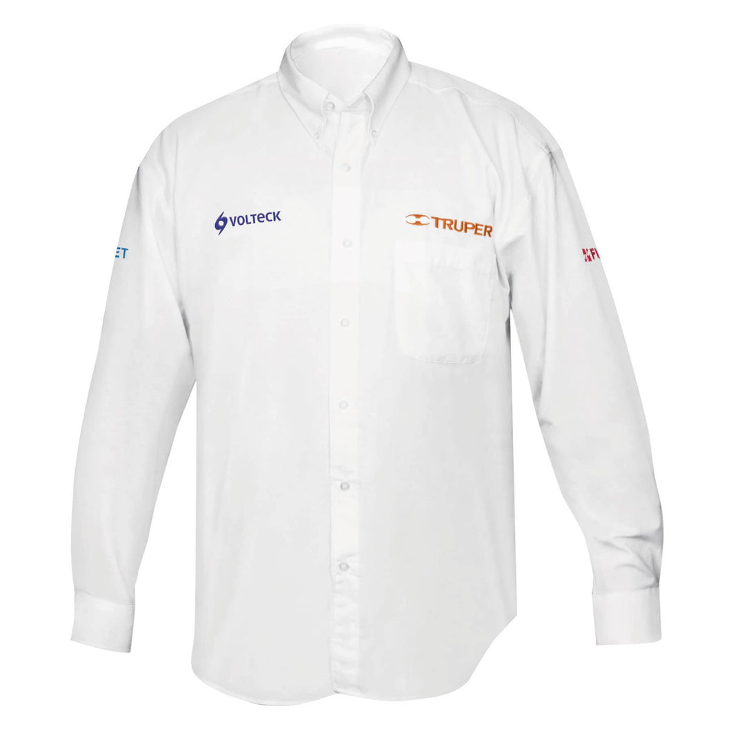 Camisa p/caballero, larga, blanca, XXXG