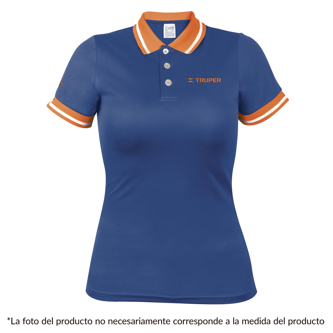 Playera tipo polo, dry fit, azul, para dama, talla G