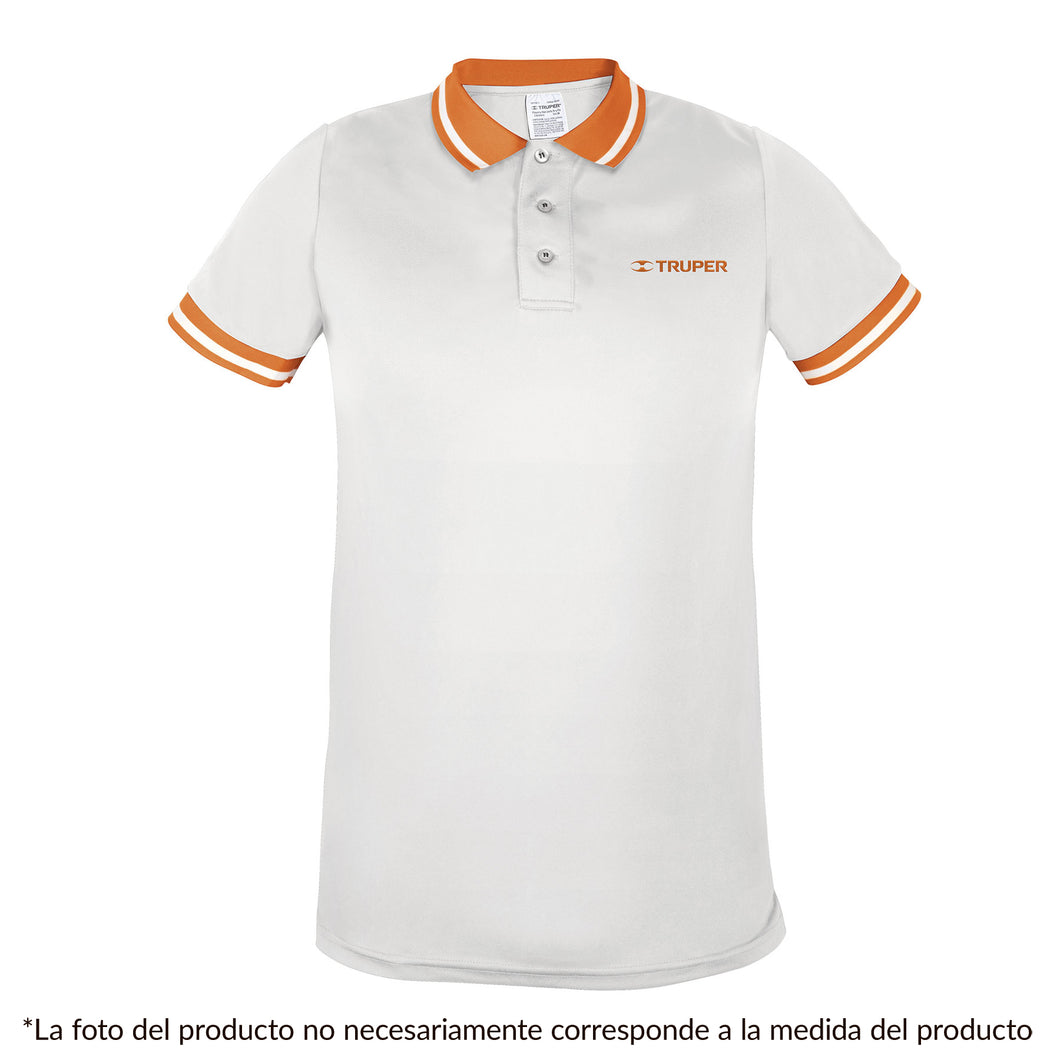 Playera tipo polo, dry fit, blanca, para caballero, talla M