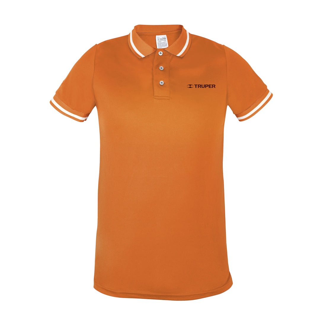Playera tipo polo, dry fit, naranja, para caballero,talla CH