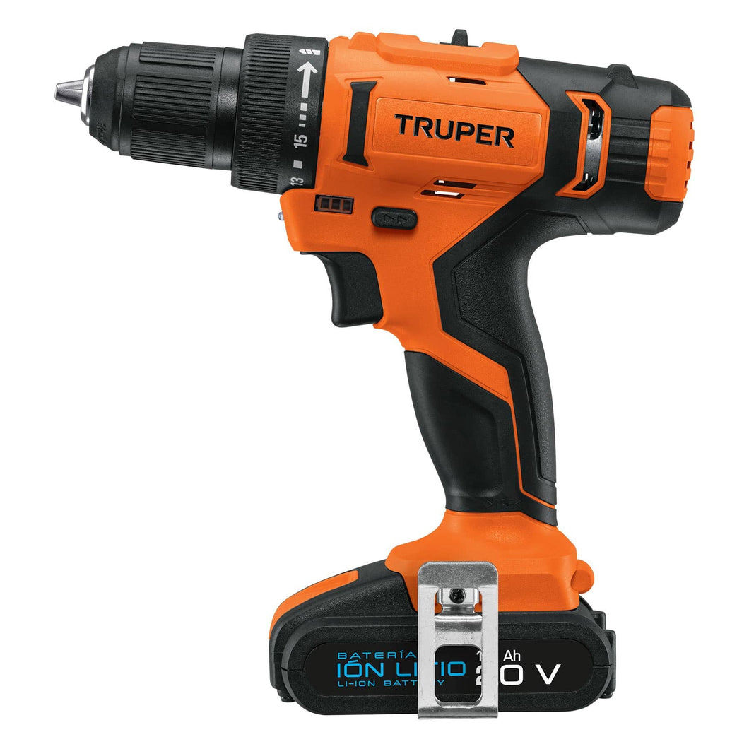 Taladro inalámbrico, batería ion litio 20 V, 3/8'