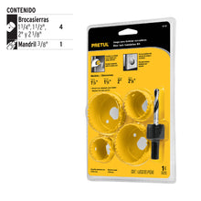 Cargar imagen en el visor de la galería, Kit 5 brocasierras para madera, blister, Pretul
