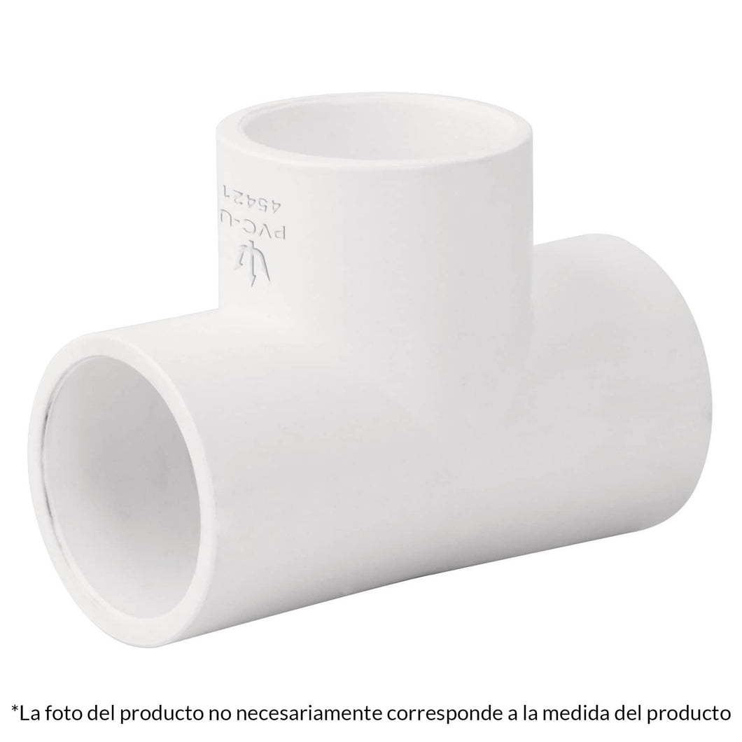 Tee sencilla de PVC, 1-1/4'