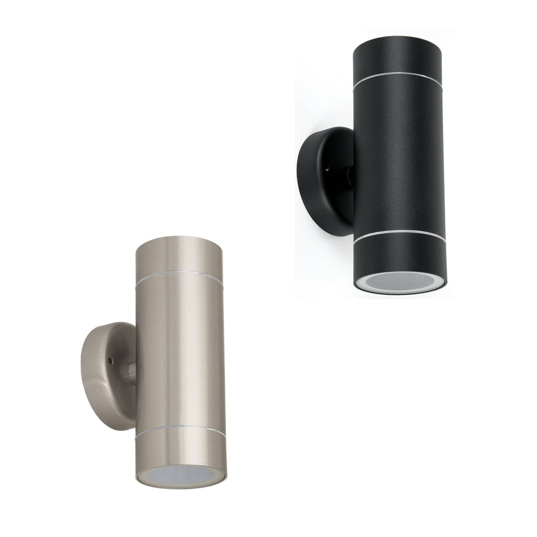 Arbotante exterior, cilíndrico, spot, 2xMR16GU10, negro