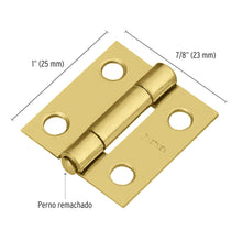 Cargar imagen en el visor de la galería, Bisagra rectangular 1&#39;, acero latonado
